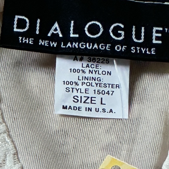 Dialogue Standing V-neck Lined Bodice Lace Top Sz L NWT IVORY A36225 - Picture 5 of 6